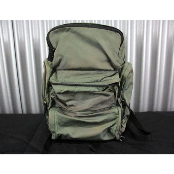Prada Tessuto Nylon Large Backpack Forest Green  Made In Italy AZ83 - Picture 1 of 9